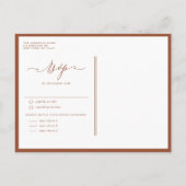 Terracotta Whimsical Calligraphy Wedding Einladungspostkarte (Rückseite)