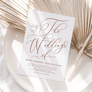 Terracotta Whimsical Calligraphy Wedding Einladungspostkarte