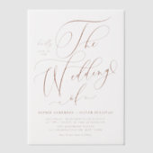 Terracotta Whimsical Calligraphy Wedding Pergament Einladungen (Vorderseite)