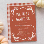 Terracotta Whimsical Hand Drawn Bow Friendsgiving Einladung