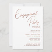 Terracotta Whimsical Script Chic Engagement Party Einladung (Vorderseite)