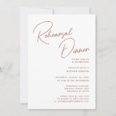 Terracotta Whimsical Script Chic Probe Dinner Einladung (Vorderseite)