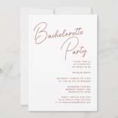 Terracotta Whimsical Script Junggeselinnen-Abschie Einladung (Vorderseite)