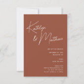 Terracotta Whimsistische Schrift Minimalistisch Mo Save The Date (Vorderseite)