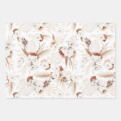 Terracotta White and Ivory Blume Boho Botanical Geschenkpapier Set (Vorderseite)