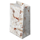 Terracotta White and Ivory Blume Boho Botanical Kleine Geschenktüte (Vorderseite Schrägansicht)