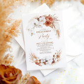 Terracotta White Blume Boho Chic Engagement Party Einladung