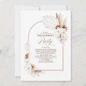Terracotta White Blume Boho Engagement Party Einladung (Vorderseite)
