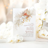 Terracotta White Blume Boho Engagement Party Einladung