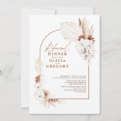 Terracotta White Blume Boho Probe Dinner Einladung (Vorderseite)