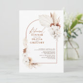Terracotta White Blume Boho Probe Dinner Einladung (Stehend Vorderseite)