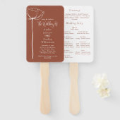 Terracotta White Bold Rustikal Modernes Floral Pro Fächer (Vorne und Hinten)