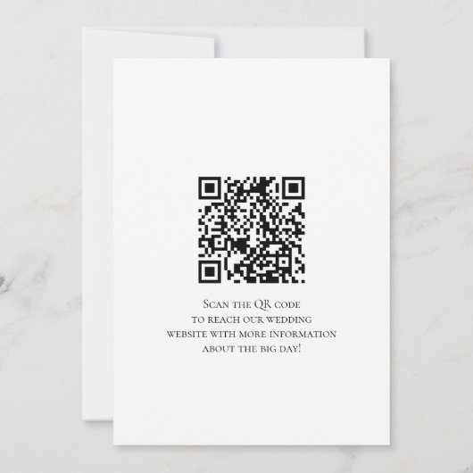 Terracotta White Brown Floral QR Code Boho Wedding Save The Date (Rückseite)