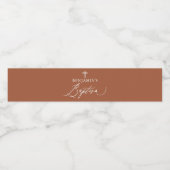 Terracotta White Cross Taufe Wasser Flasche Etiket Wasserflaschenetikett (Einzelnes Label)