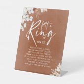 Terracotta White Floral Boho setzen Ring auf es Ze Sockelschild (Vorderseite)