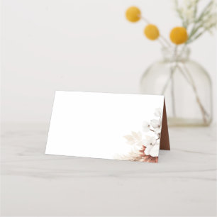 Terracotta White Floral Pampas Grass Wedding Platzkarte