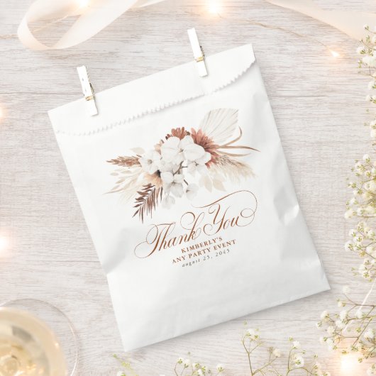 Terracotta White Ivory Blume Boho Vielen Dank Geschenktütchen (Ausgeschnitten)