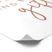 Terracotta & White Minimalistisch Duschkarten & Ge Poster (Ecke)