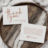 Terracotta & White Minimalistisches Brautparty Dankeskarte
