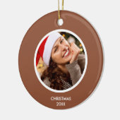 Terracotta & White Modern Initials Monogram FOTO Keramik Ornament (Links)