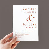Terracotta & White Modern Typografy Wedding Einladung