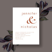 Terracotta & White Modern Typografy Wedding Einladung