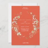 Terracotta White Rustic Boho Wildblume Wedding Einladung (Vorderseite)