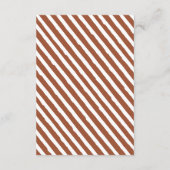 Terracotta White Stripes Hochzeitsdetails Begleitkarte (Rückseite)