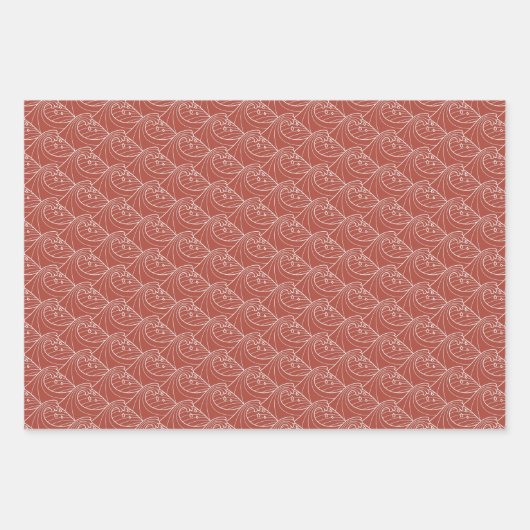 Terracotta White waves pattern Geschenkpapier Set (Vorderseite 3)