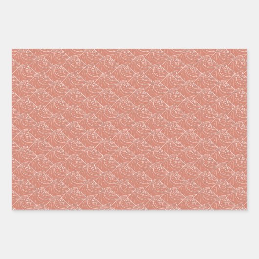 Terracotta White waves pattern Geschenkpapier Set (Vorderseite)