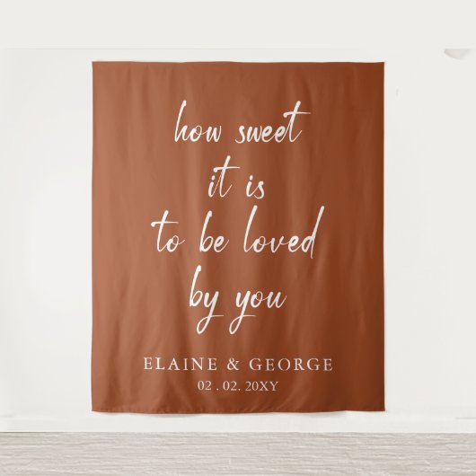 Terracotta Wie süß es ist Hochzeitsgebirge Foto Hi Wandteppich (Vorderseite)