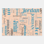 Terracotta Wiederholungsname Personalisierte Erdtö Geschenkpapier Set (Vorderseite 2)