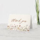 Terracotta Wildblume Babydusche Dankeskarte (Vorderseite)