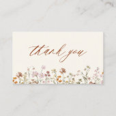 Terracotta Wildblume Babydusche Visitenkarte (Vorderseite)