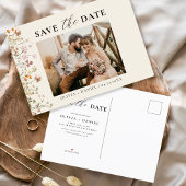 Terracotta Wildblume Blumenbeete Hochzeit Ankündigungspostkarte