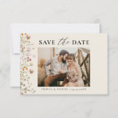 Terracotta Wildblume Blumenbeete Hochzeit Save The Date (Vorderseite)