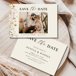 Terracotta Wildblume Blumenbeete Hochzeit Save The Date