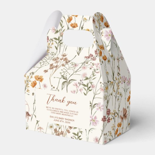 Terracotta Wildblume Boho Baby im Blumengarten Geschenkschachtel (Vorderseite)