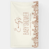 Terracotta Wildblume Boho Babydusche Banner (Vertikal)