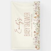 Terracotta Wildblume Boho Babydusche Banner (Vertikal)