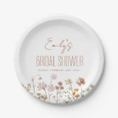 Terracotta Wildblume Boho Brautparty in Bloom Pappteller (Vorderseite)