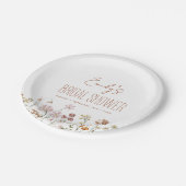 Terracotta Wildblume Boho Brautparty in Bloom Pappteller (Schrägansicht)