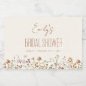 Terracotta Wildblume Boho Brautparty in Bloom Schaumweinetikett (Einzelnes Label)