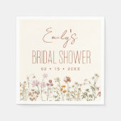 Terracotta Wildblume Boho Brautparty in Bloom Serviette (Vorderseite)