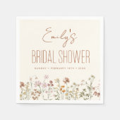 Terracotta Wildblume Boho Brautparty in Bloom Serviette (Vorderseite)