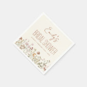 Terracotta Wildblume Boho Brautparty in Bloom Serviette (Ecke)