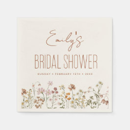 Terracotta Wildblume Boho Brautparty in Bloom Serviette