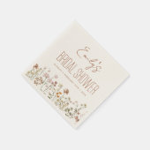 Terracotta Wildblume Boho Brautparty in Bloom Serviette (Ecke)