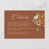 Terracotta Wildblume Boho Hochzeit im Herbst Detai Begleitkarte (Vorderseite)