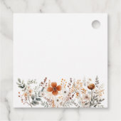 Terracotta Wildblume Boho Kinderdusche Danke Geschenkanhänger (Rückseite)